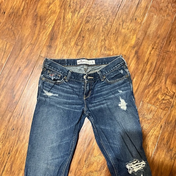 Hollister Distressed skinny Blue Jeans size 3 long - Picture 3 of 4